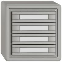 Poussoir KNX RGB AP EDIZIO.liv SNAPFIX® capteur temp.s.LED étiqu.4× comm.2T grc