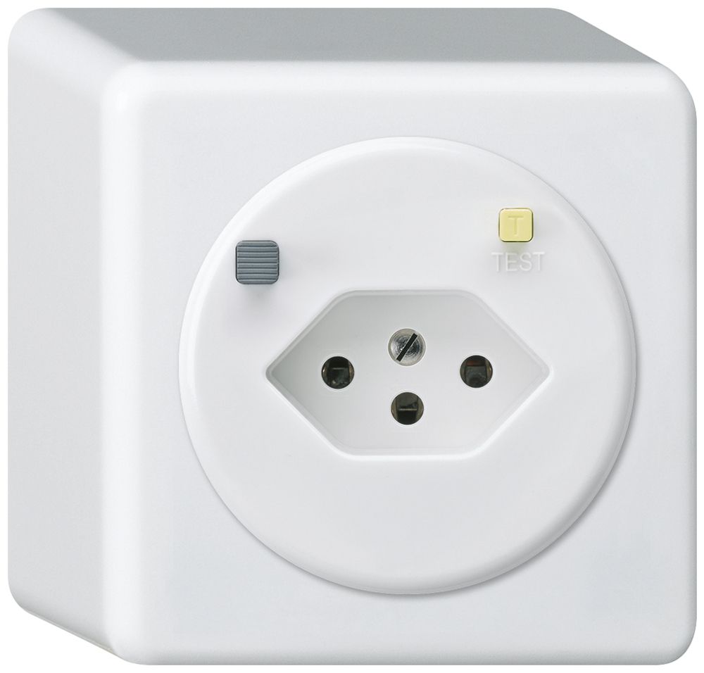 AP-Steckdose basico T13 FI 30mA weiss