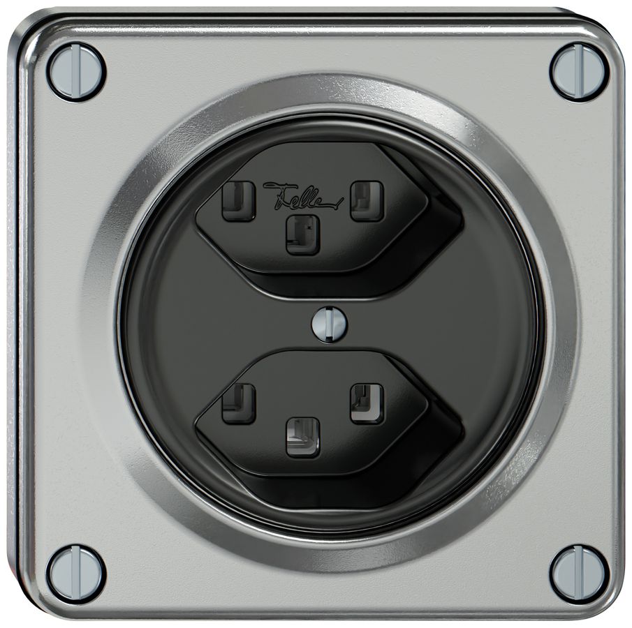 Presa INC ELEMENT 2×tipo 23 16A 250V IP20 alluminio