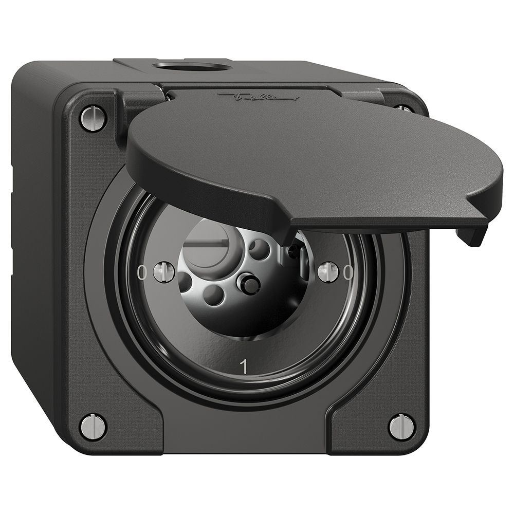 Interrupteur rotatif NAP NEVO, 0/2L, sans cylindre, KS, 0-1-0-1, noir