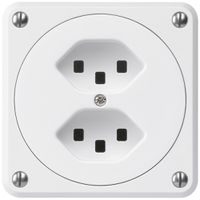 UP-Steckdose robusto 2×Typ 23 weiss ohne Klappdeckel für Kombination