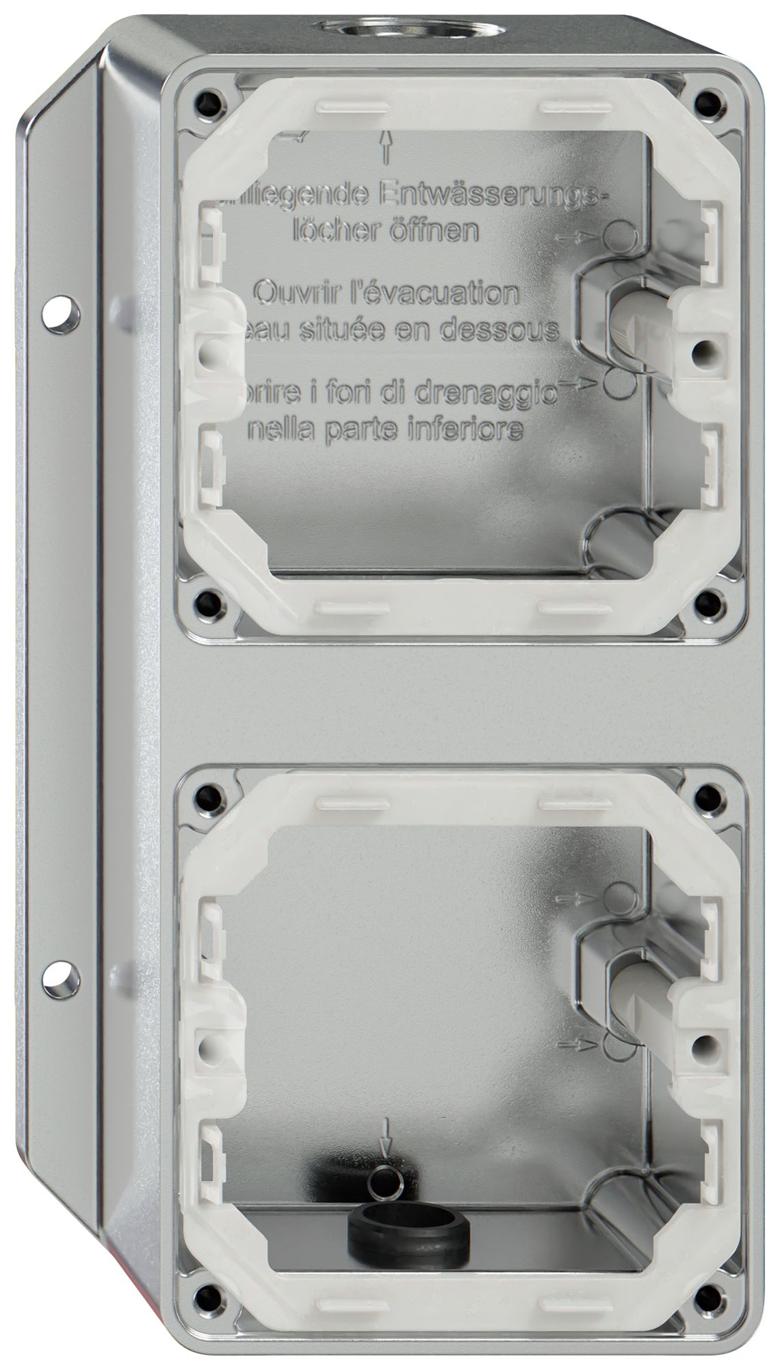 Scatola AP ELEMENT 2×1 EMP alluminio