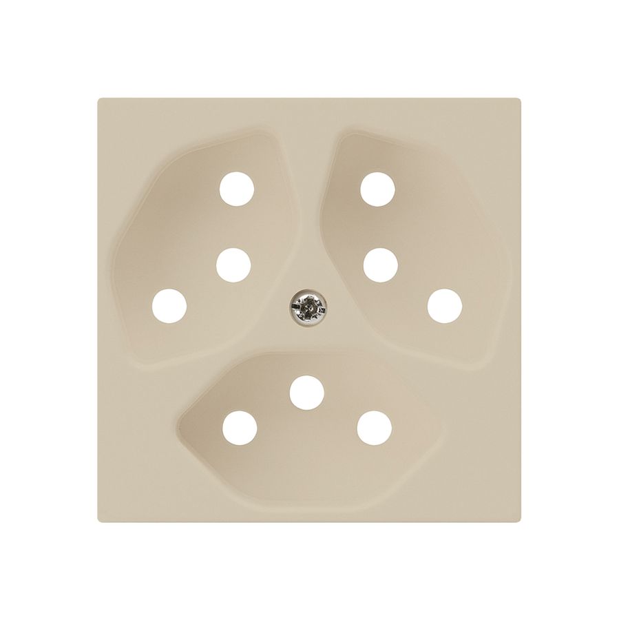 Placca frontale kallysto 3×T13 60×60mm beige con protativo bambini