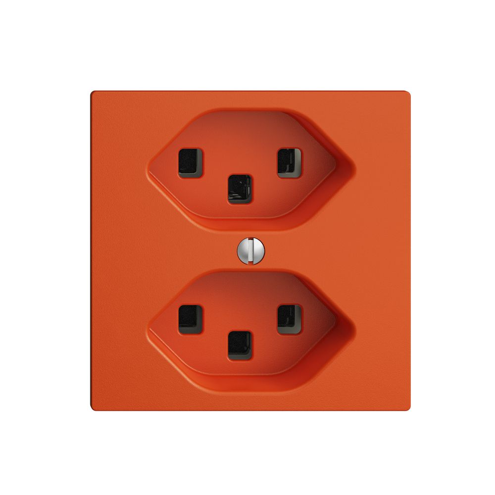 Steckdose EDIZIOdue 2×T23 orange 16A, mit Steckklemmen