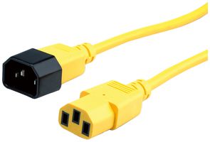 Apparatekabel ROLINE C14 → C13 3×0.75mm² 250VAC/10A gelb 0.8m