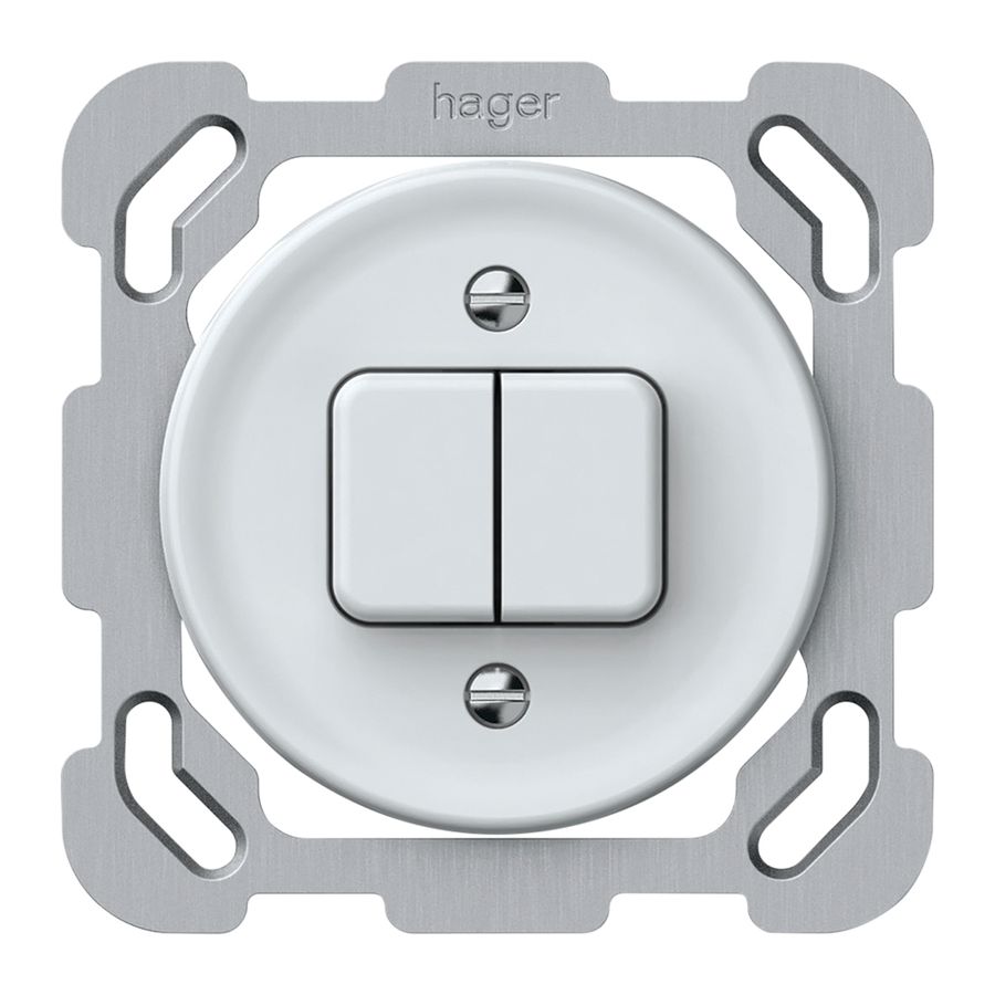 UP-Druckschalter origin Sch 1 (3+3) 77×77mm weiss