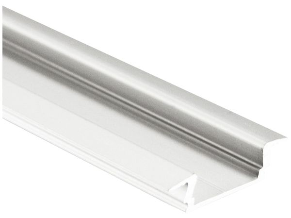 Profilo in alu INS tipo 5 DOTLUX 23×6×2000mm argento piatto/ali p.bande LED 12mm