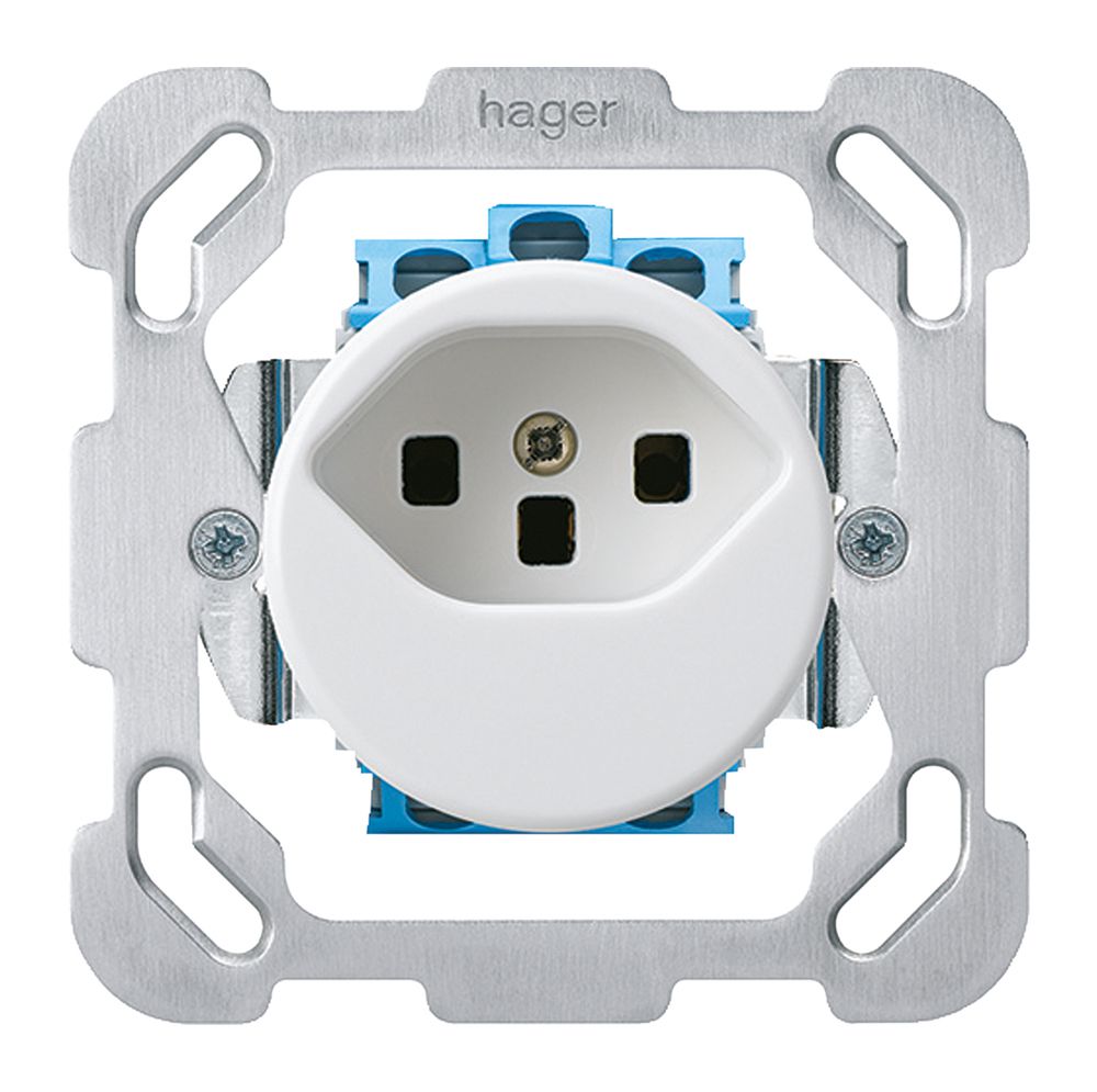 Insert pour prise ENC basico type 23 BM plaque de fixation bornes à vis blanc