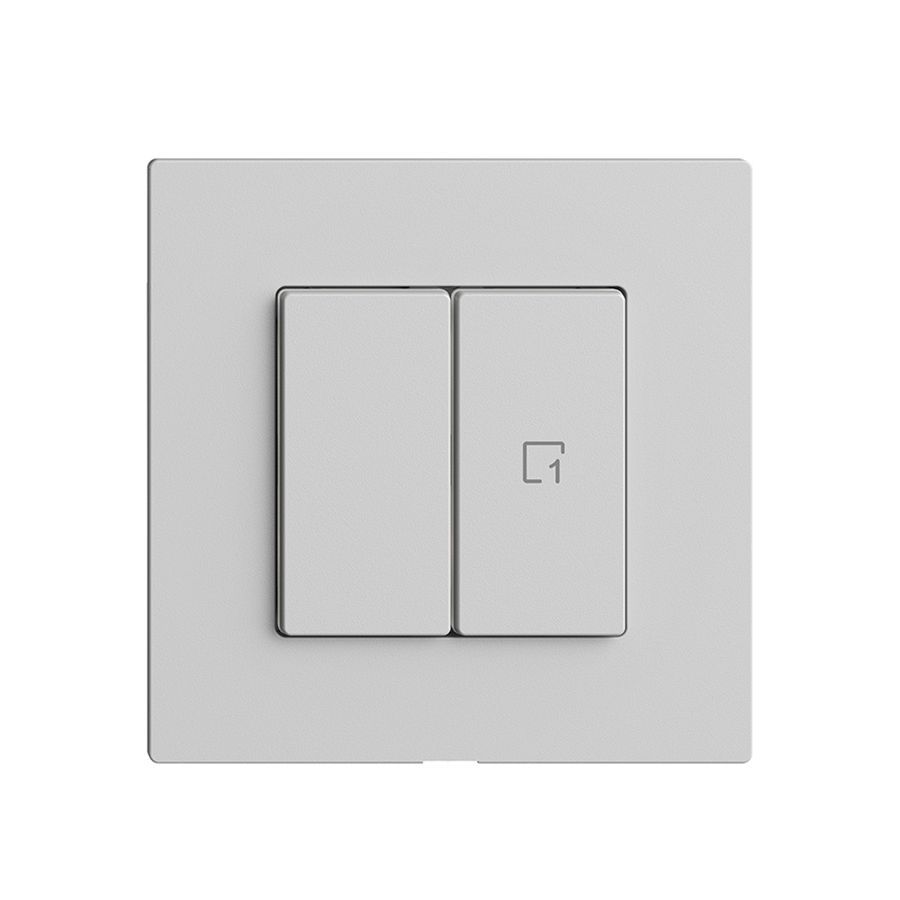 Druckschalter 1K/2T Szene Edue Wiser hellgrau