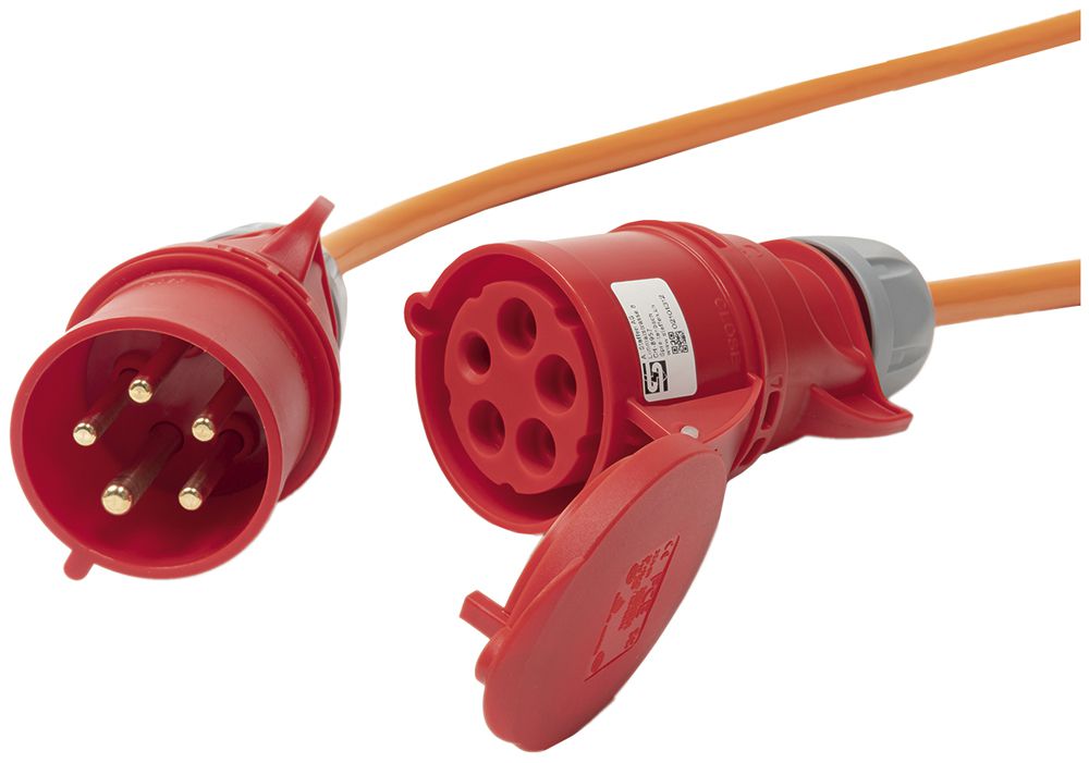Câble de rallonge Steffen EPR-PUR 5×4mm² 30m CEE32/5 pour l'industrie orange