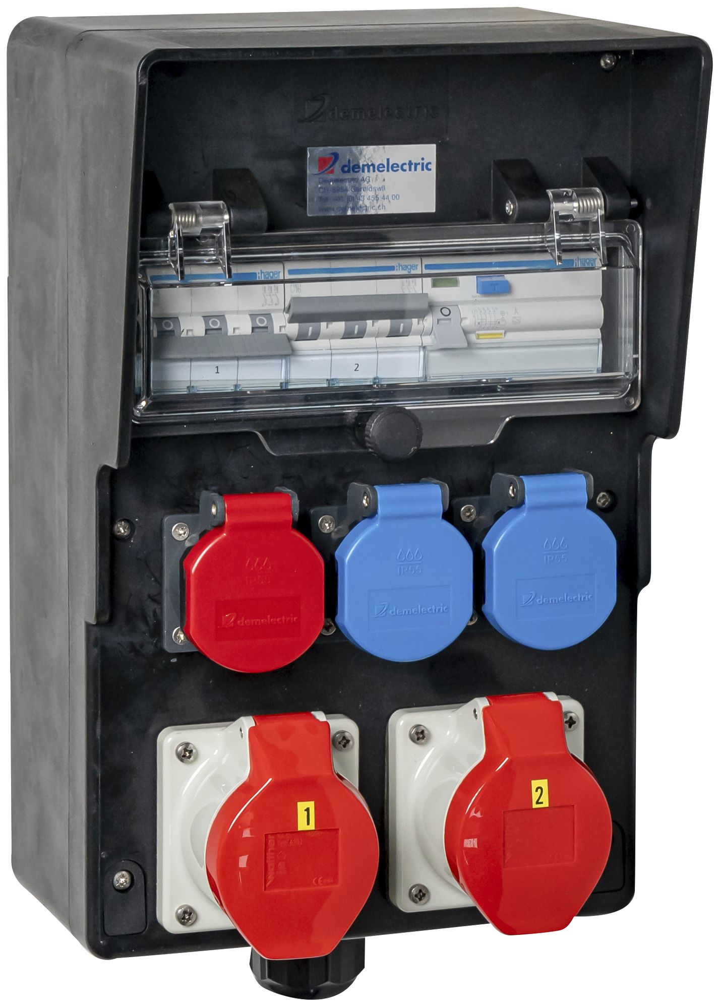 Stromverteiler DEM DB32011 40A 2×LS 1×FI 2×T23 1×T25 2×16A