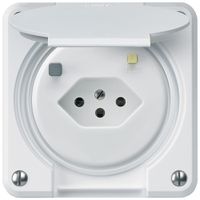 FI-Steckdose robusto A T13 30mA weiss, mit Shutter