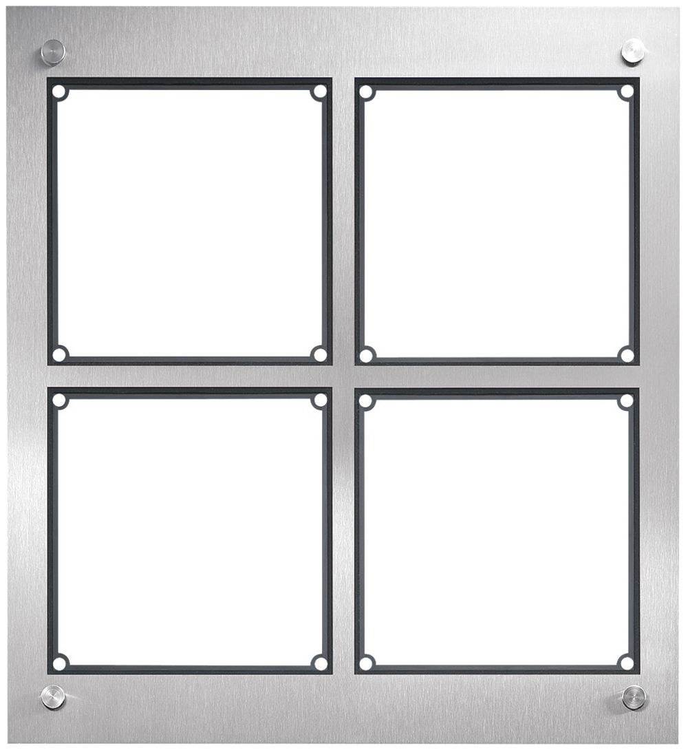 Boîtier ENC pour interphone Hager elcom.modesta 2×2 2-fils avec cadre, acier fin