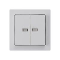 Contact à poussoir lumineux ENC kallysto 2×A-R/1P avec 2 lentilles gris clair