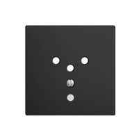 Frontplatte EDIZIOdue T12 schwarz 60×60mm mit Linse für Steckdose