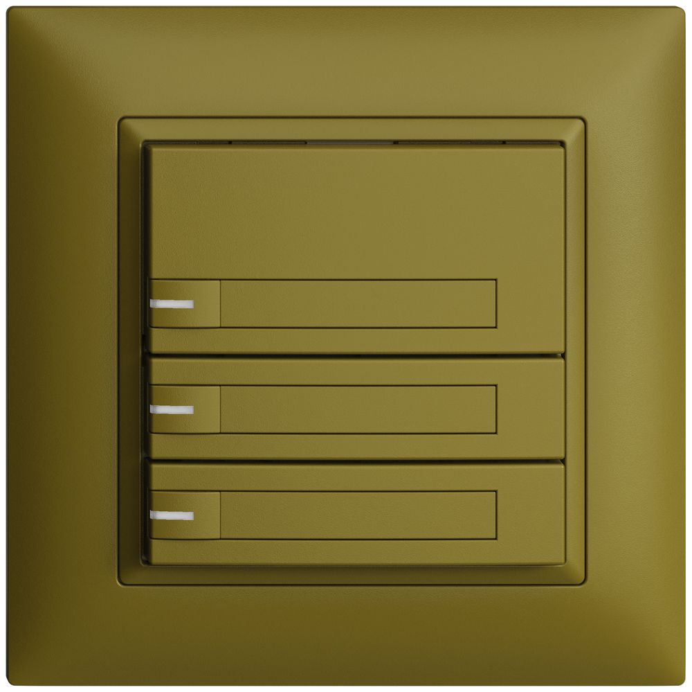 Poussoir ENC KNX 3× EDIZIOdue olive RGB avec LED avec insert papier