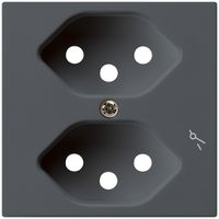 Frontplatte kallysto 2×T13/1 60×60 anthrazit für Steckdose 2×T13/1