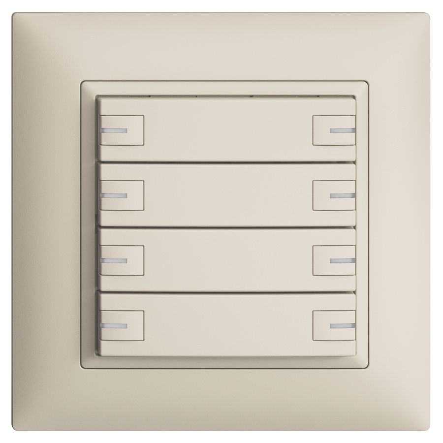 Poussoir KNX RGB ENC EDUE FMI, 250mW, LED RGB, 8×poussoir, comm.1×touche, crema