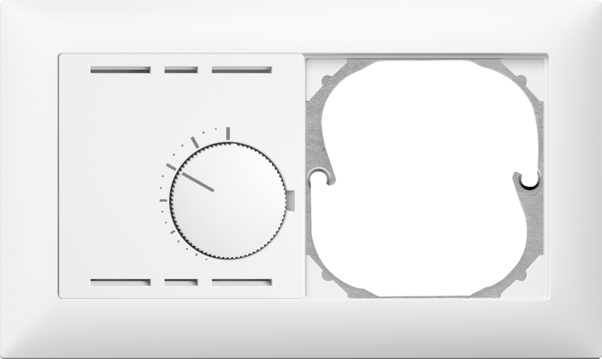 Combinazione INC Edue 1×2, Termostato s.interrutore +Posto vuoto bi
