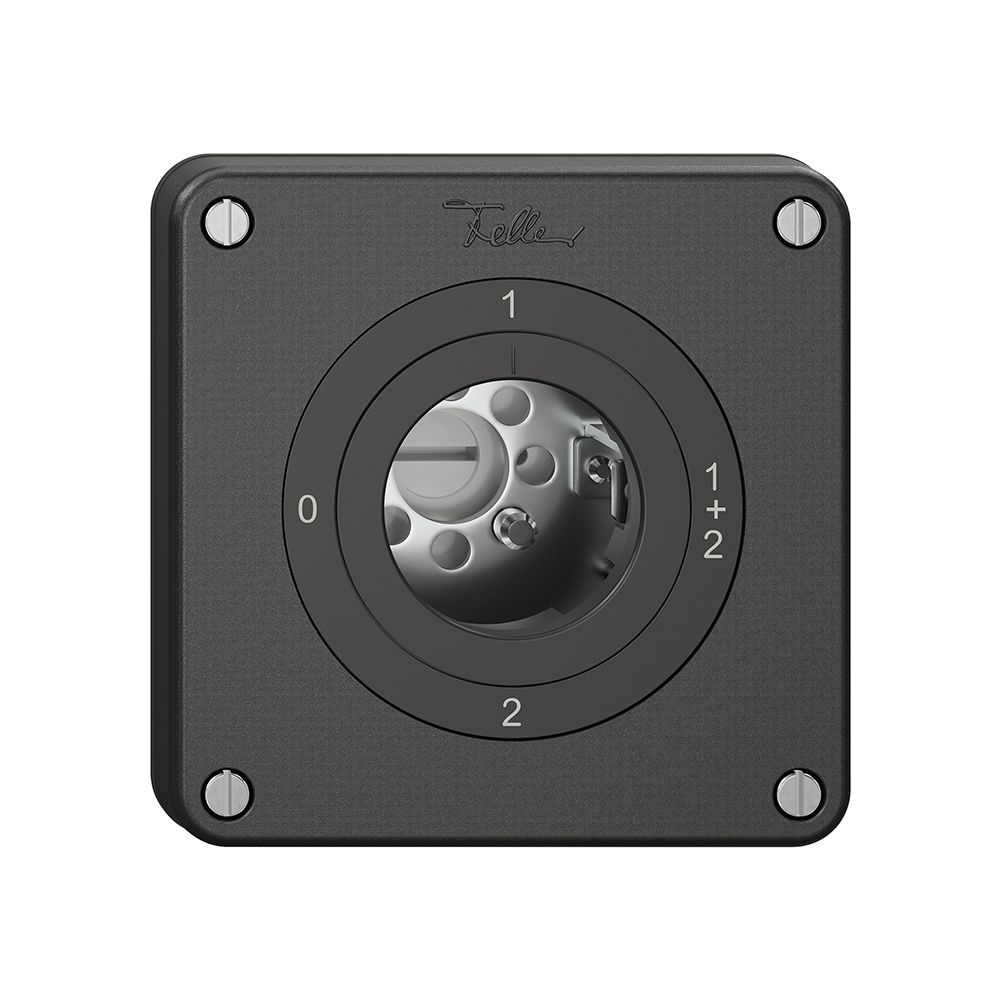 Interrupteur rotatif NEVO, 1/1 L, sans cylindre, KS, 0-1-1+2-2, noir