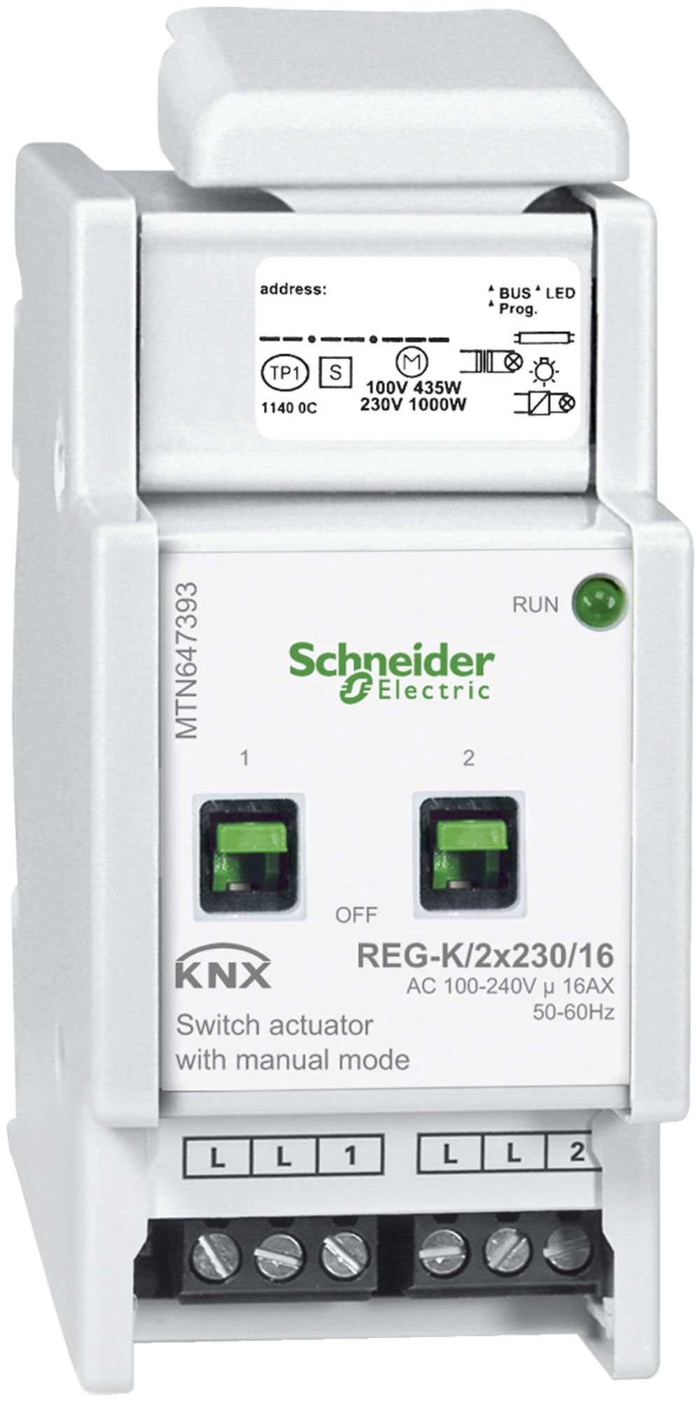 Attuatore-commutatore AMD KNX SE, 2×230V, MTN647393