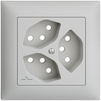 Frontset EDIZIOdue hellgrau 88×88mm 3×T13/1