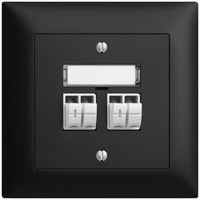 Presa audio INC Push Type EDIZIOdue FMI, 2×, kit di dicitura, nero