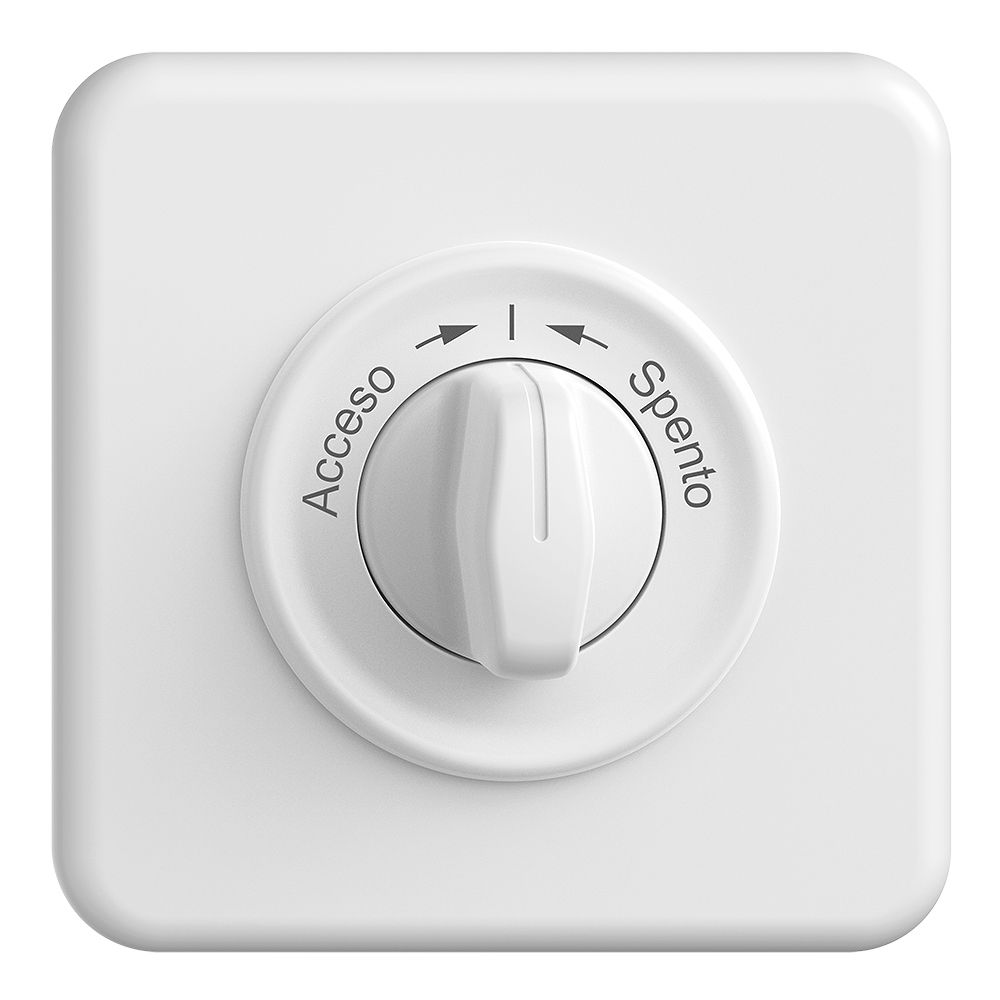 Frontset STANDARDdue Acceso->I<-Spento weiss 90×90mm für Schwenktaster