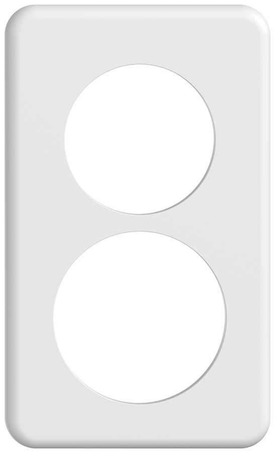 UP-Abdeckplatte STANDARDdue SNAPFIX® 2×1/1×2 1×Ø50 1×Ø58 90×150mm ws
