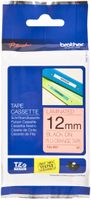 Schriftbandkassette Brother TZe 12mm×5m, orange/schwarz