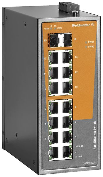 Switch WM IE-SW-EL16-14TX-2FESFP, 14×RJ45 FE+2×SFP FE unmanaged