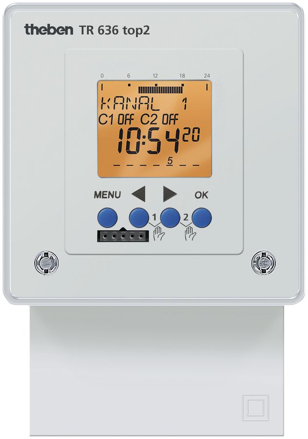 AP-Schaltuhr digital Theben, 2-Kanal TR 636
