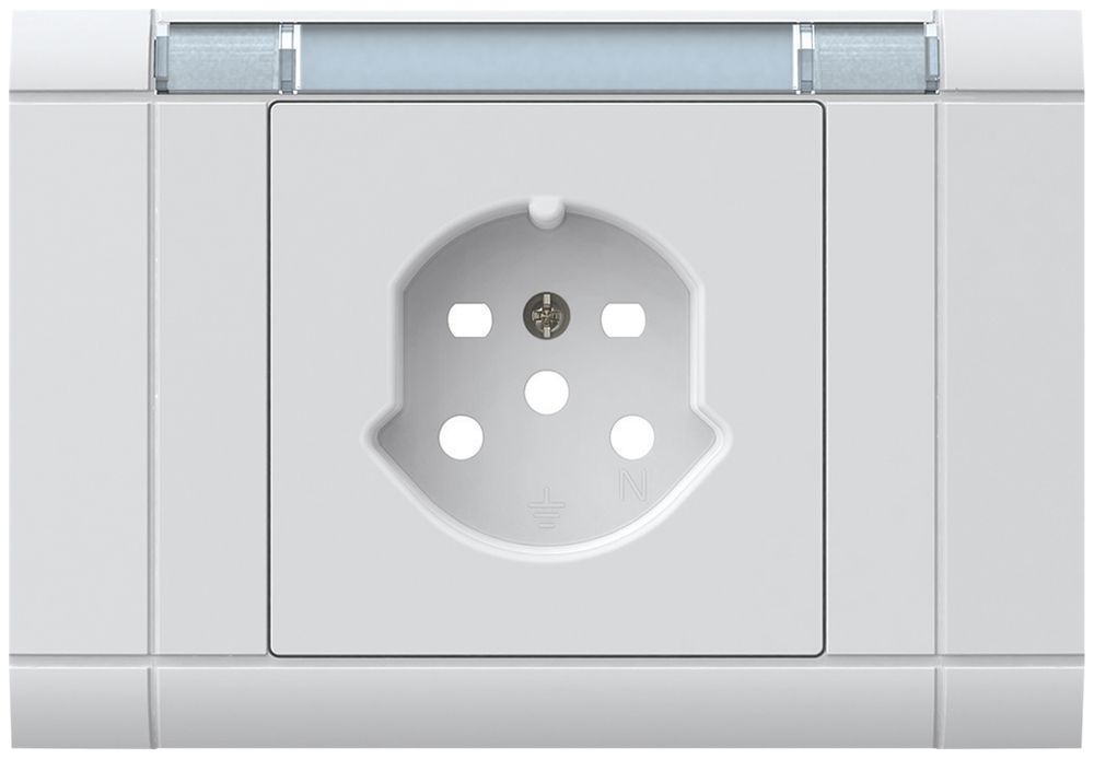 EB-Frontset kallysto, für EB-Steckdose 1×T15, mit Bezeichnungsträger, weiss