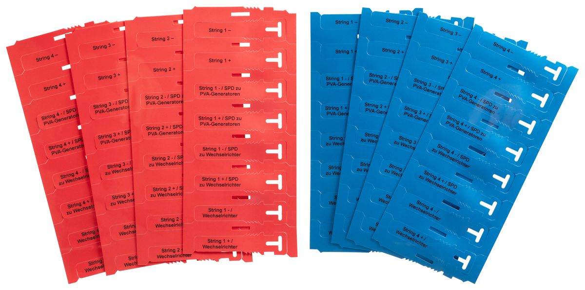 Set di etichettatura AWAG per impianto fotovoltaico, 4 string, 32 pezzi