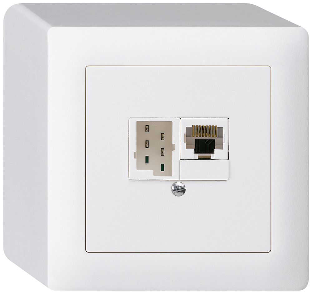 AP-Dose kallysto 1×RJ45u+1×TT83 weiss