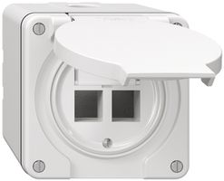 NAP-Anschlussdose Dätwyler für 2×RJ45-MS-C6A/RJ45-KS-T/PS-GG45, weiss