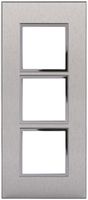 En-tête ENC Legrand Arteor 3×1, vertical, stainless steel