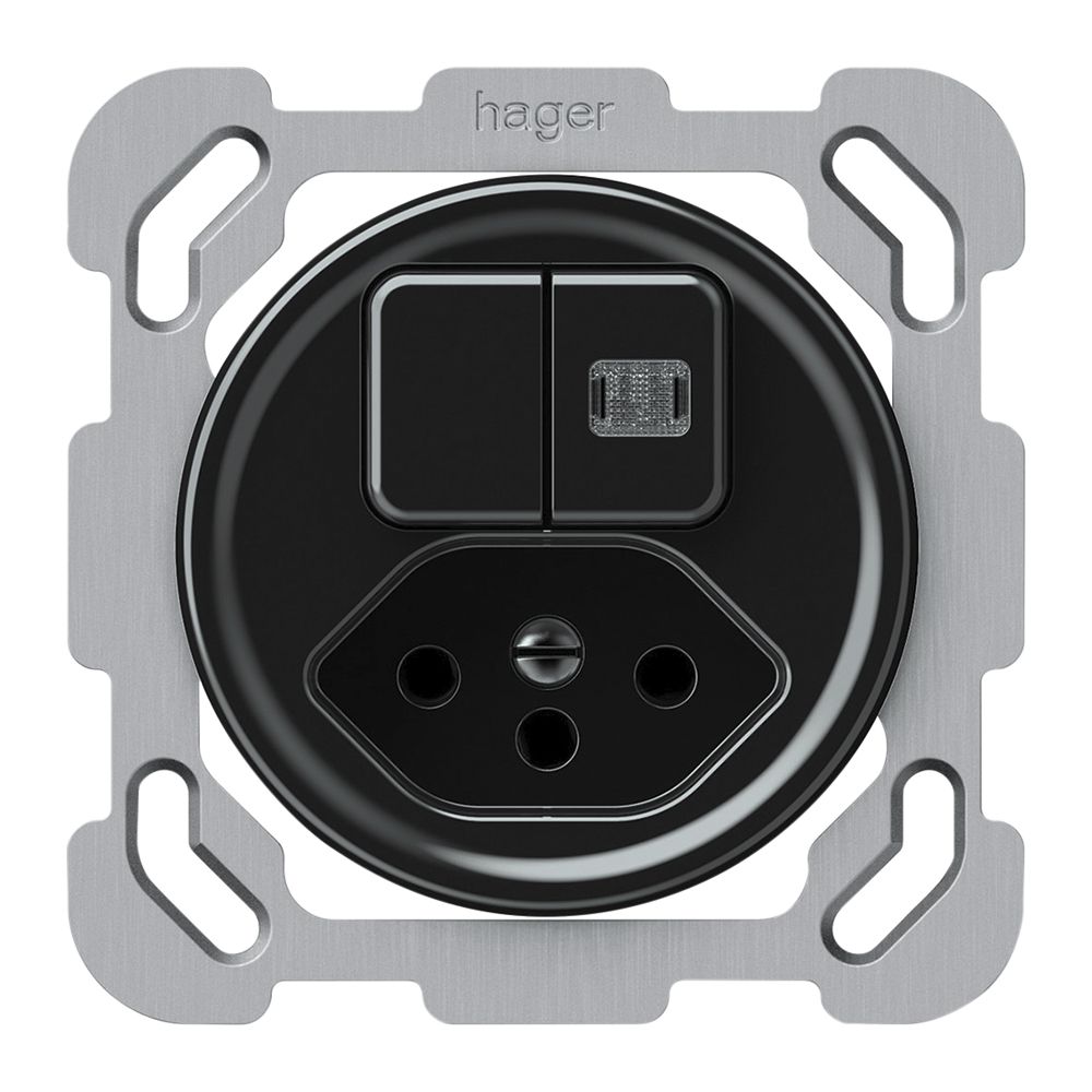 UP-Kombination origin 2×Tasten bel.2CO+T13 1P 0<1 10A 230V 77×77mm schwarz