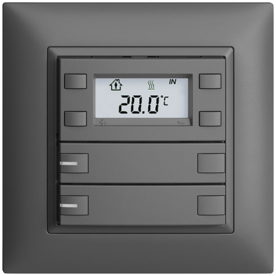 UP-RTH-Taster KNX 2-fach EDIZIOdue FMI dunkelgrau, mit LED RGB