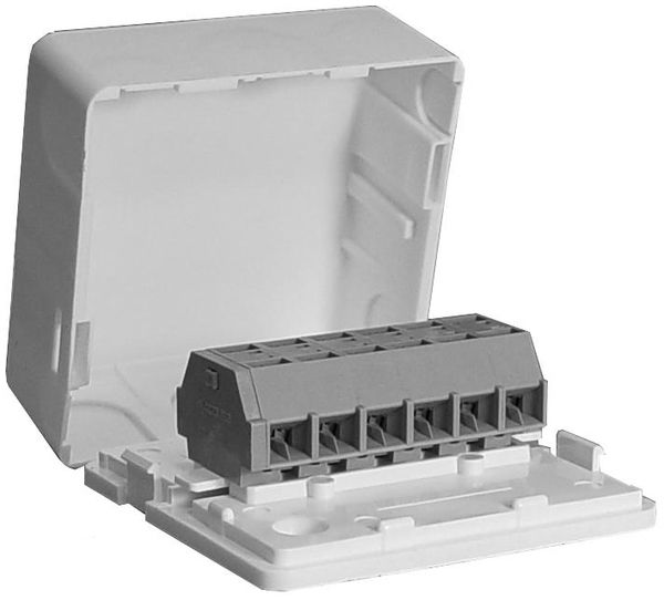 Boîte de dérivation AP th 6×4×1.5mm² 66×66×30mm, blanc