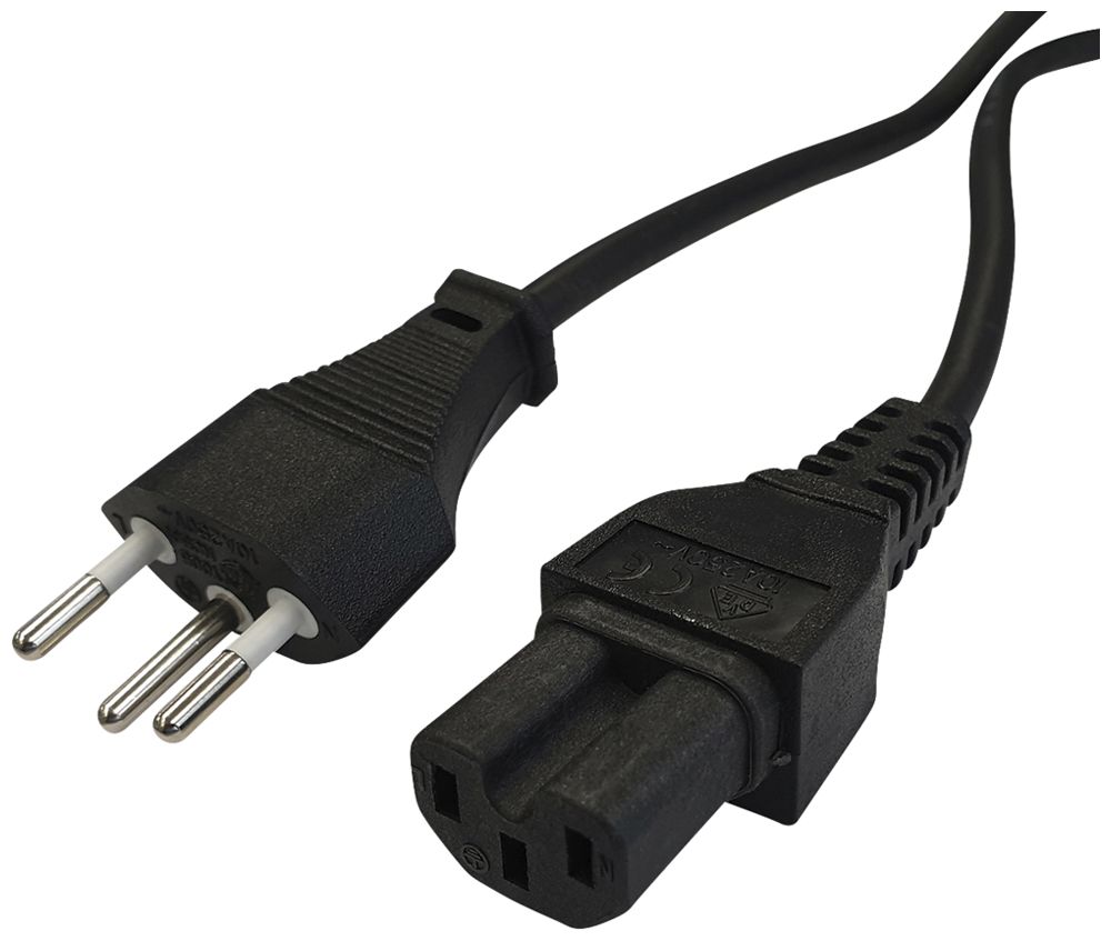 Apparatekabel VALUE T12 → C15 3×1mm² 250VAC/10A schwarz 1.8m