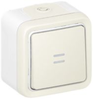 AP-Leuchtwipptaster PLEXO weiss NO/1L Orientierung