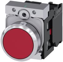 Drucktaster Siemens SIRIUS ACT Halter 1Ö rot Metall hochglanz