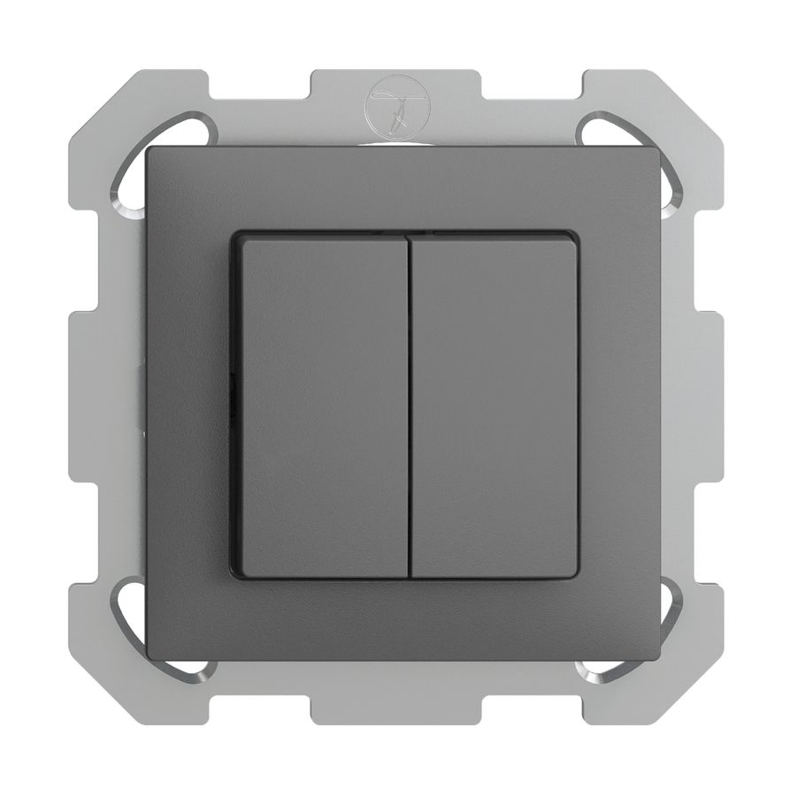 UP-Taster EDIZIOdue 2×A-R/1P dunkelgrau