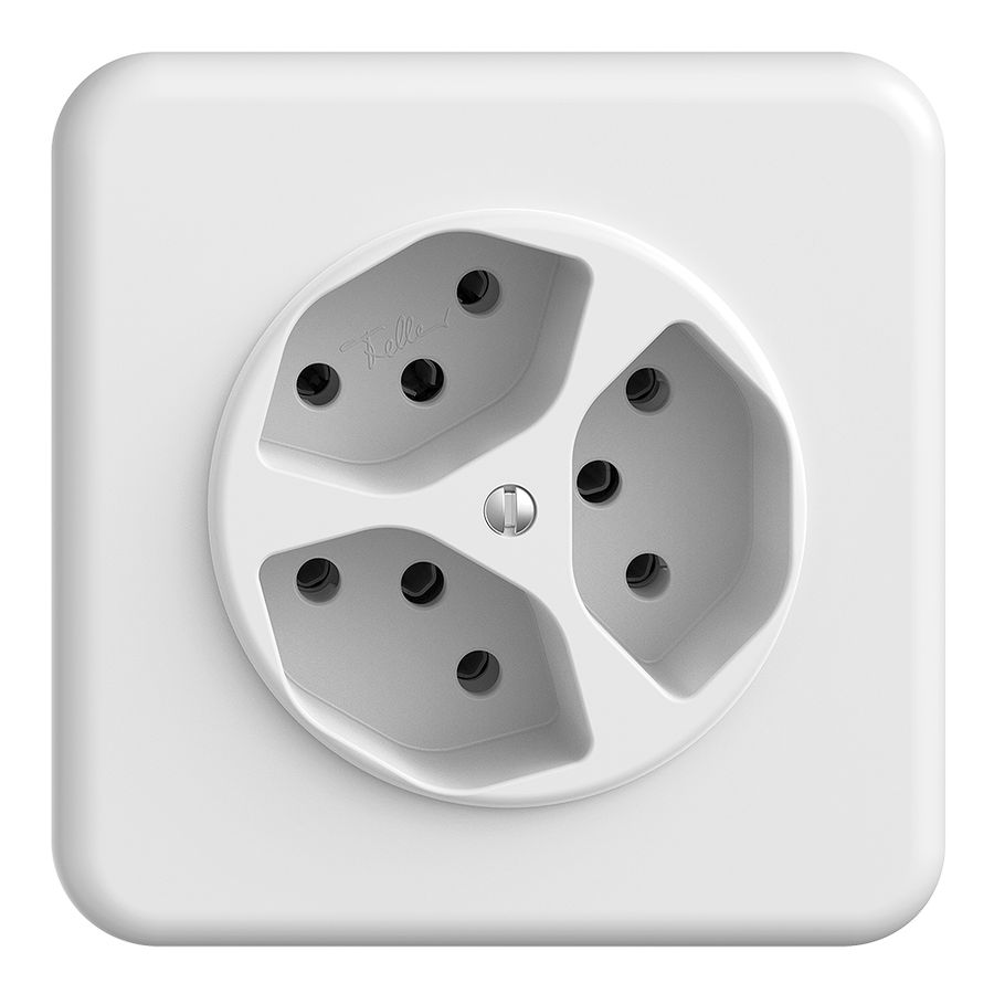 UP-Steckdose STANDARDdue 3×T13 weiss