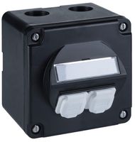 AP-Anschlussdose R&M SplashLine, für 2×Kat.6A, IP54, schwarz