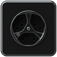 UP-Steckdose origin 3×Typ 13 bel.grün 10A 230V 92×92mm schwarz