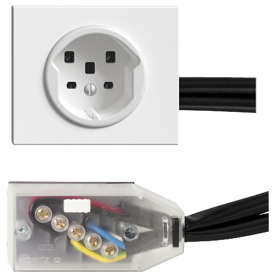 Presa INS T25 16A bianco per cavo piatto Technofil