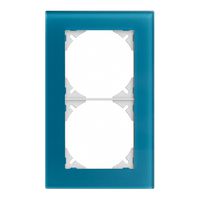 Abdeckrahmen EDIZIOdue prestige 2×1 glas indigo