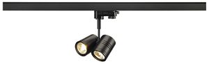 Projecteur SLV BIMA, 2×GU10 50W avec adaptateur 3-phases IP20 noir